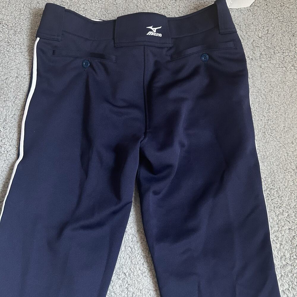 Mizuno Softball Pants Woman's Size Medium Elastic Bottom Navy Blue Athletic - Picture 12 of 15